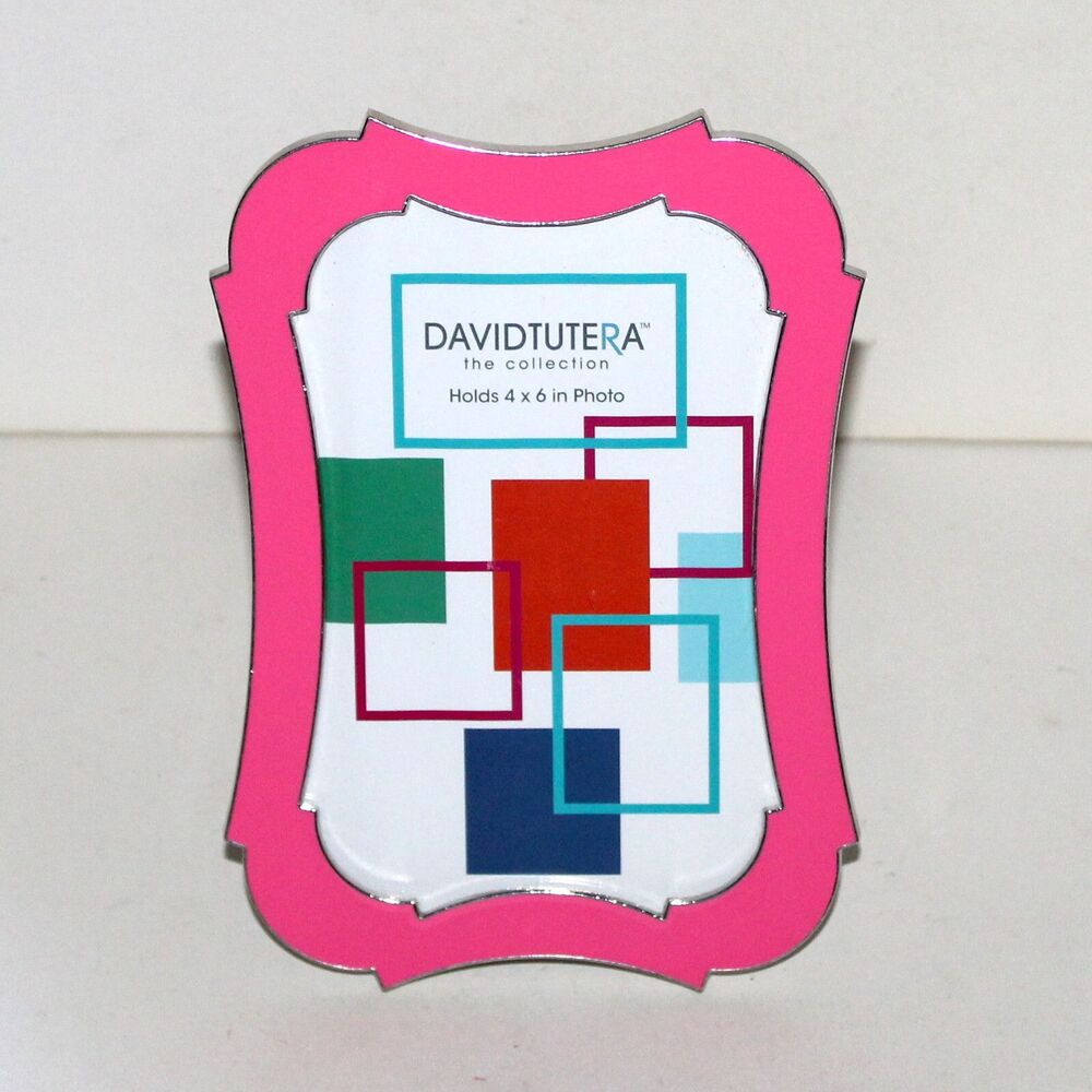 David Tutera Photo Frame silver metal pink enamel woman girl